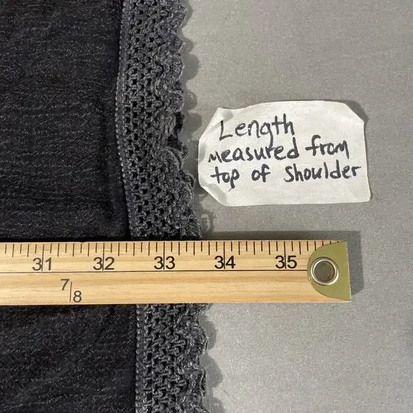 Beach by Exist Gauze Cover Up Dress Size XL Black Whimsigoth Hoodie Tunic Grunge - Picture 11 of 11